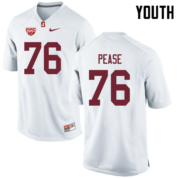 Youth #76 Grant Pease Stanford Cardinal College Football Jerseys Sale-White - Click Image to Close